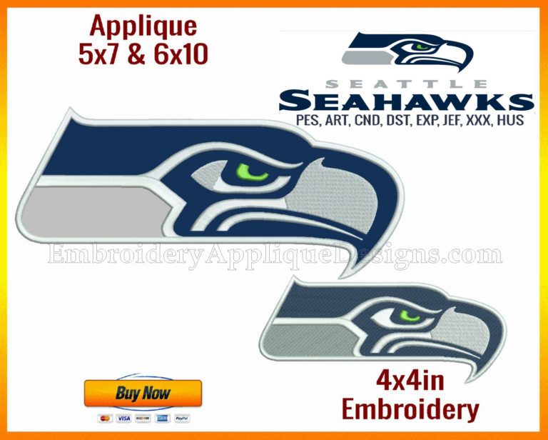 Seattle Seahawks - Sports Team Logo - available as BOTH Applique and Embroidery | Sizes fitting ...
